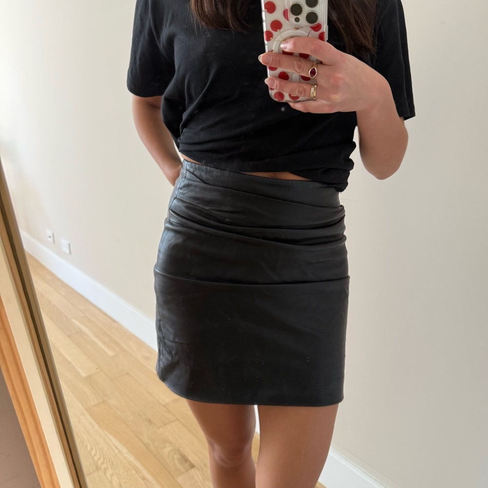 All saints leather skirt